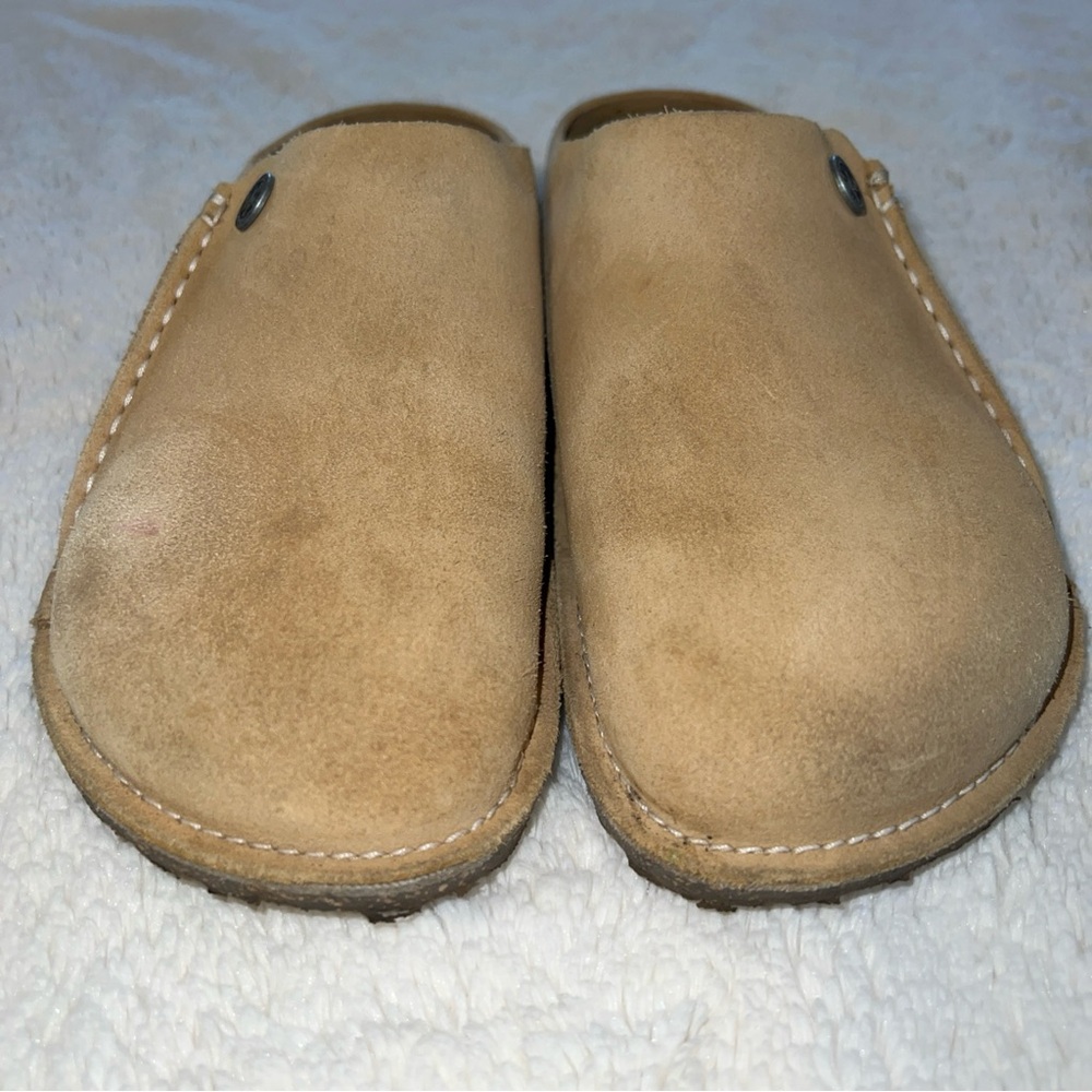 Birkenstock Light Brown Suede Clogs